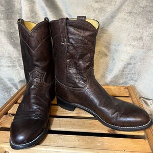 Justin Jackson Brown Roper Western Boots. Men’s Size 10D Style 3162
